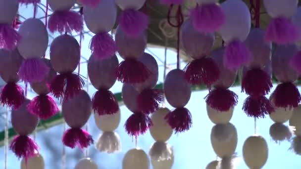 Easter eggs swaying in the wind — Stock Video