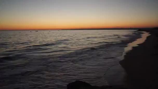 Закат времени над морем — стоковое видео