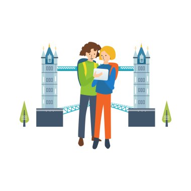 Kavram - Londra, bir seyahat keşfetmek şehir, mobil navigasyon.