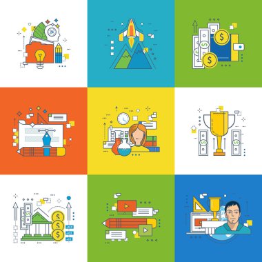 Yenilik, grafik tasarım, başarı öğrenme, video iletişim kavramı.