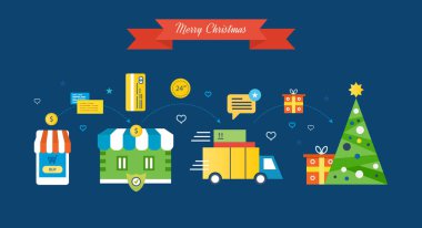 Konsept illüstrasyon - önümüzdeki yıllar, Noel hediyeleri ve ruh hali.