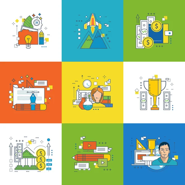 Yenilik, grafik tasarım, başarı öğrenme, video iletişim kavramı.