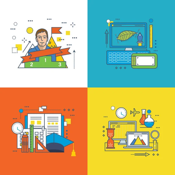 Finans, grafik tasarım, iş, eğitim ve yenilik başarı.