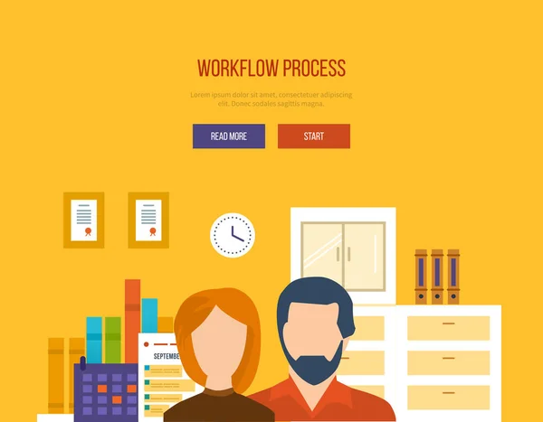 协作和工作流管理业务规划的概念. — 图库矢量图片