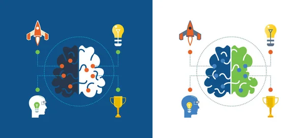 Conceito - criatividade e pensamento criativo, ideias inovação . —  Vetores de Stock