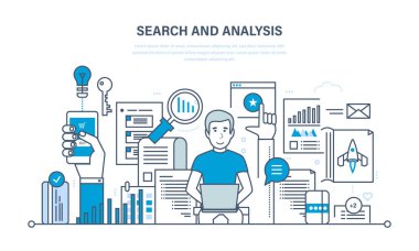 Arama ve bilgi, pazarlama, araştırma, istatistik analytics analizi.