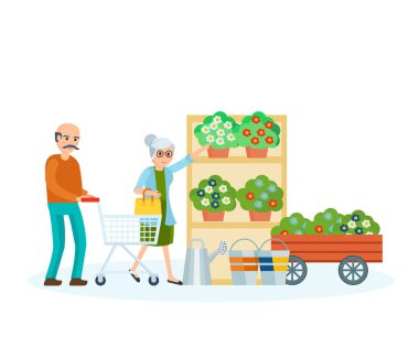 Yaş yürümek-den geçerek alışveriş arasında millet, bir satın alma yapmak.