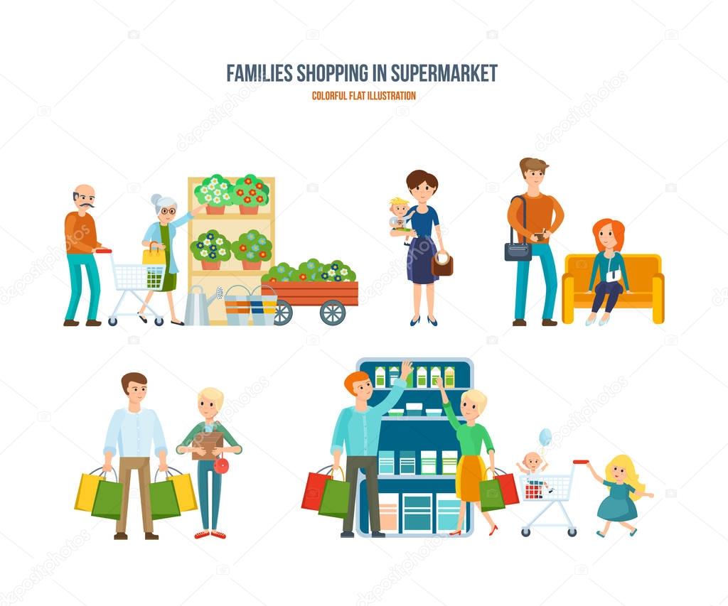 Walking in shopping center, leisure, procurement of goods, entertainment children.