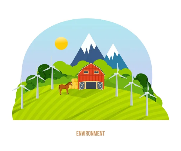 Nature et agriculture, alimentation naturelle et biologique, environnement . — Image vectorielle