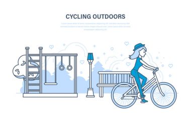 Park ve eğlence ev dışında kız rides.