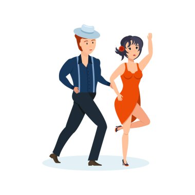 Erkek ve kadın, tutkulu ilginç ortamda Hareketli tango dans.