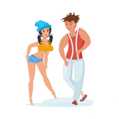 Erkek ve kadın, ritmik hareketleri ve müzik ile popüler dansları.