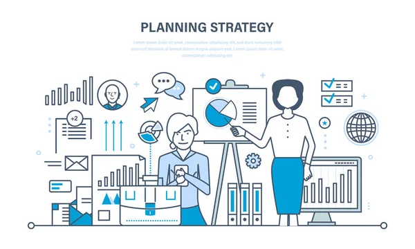 Etude de marché, analyse financière, gestion de la performance, entreprise, étude des statistiques . — Image vectorielle