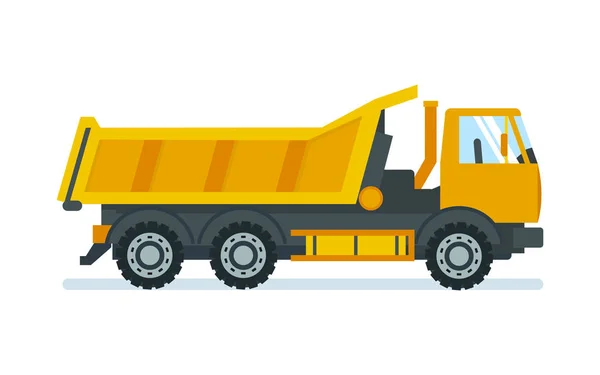 Camión para el transporte de mercancías y materiales, pesado de peso . — Vector de stock
