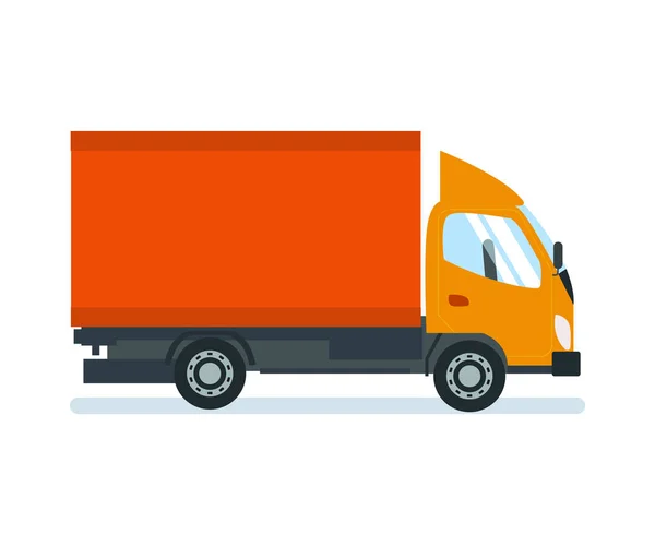 Lorry untuk transportasi barang dan bahan bangunan, pengiriman . - Stok Vektor