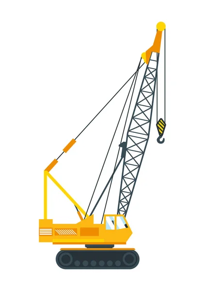 Máquinas de construção guindaste alto levanta a laje de concreto ou liberta . — Vetor de Stock