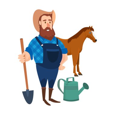 Bir çiftçi tarım onun arsa üzerinde ennoblement içinde nişanlı.