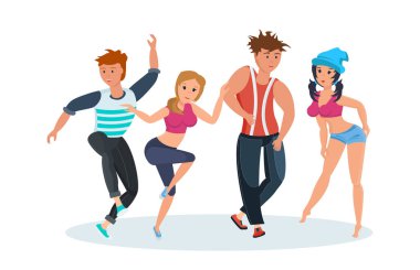 Çiftler modern dansları dans: popüler popüler gençlik dansları, hip hop.