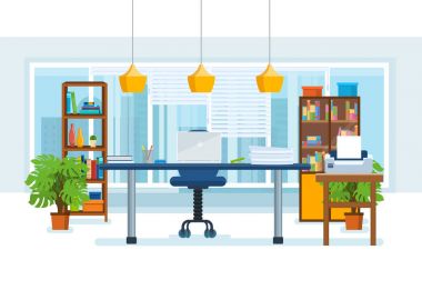 Bir işyeri ile oda ofis iç.