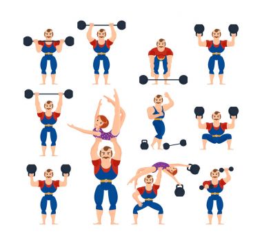 Kız jimnastikçi Arms ile sirk sporcular çeşitli teşkil etmektedir.