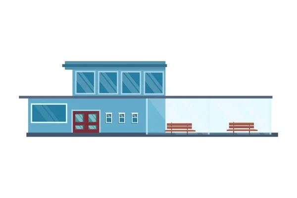 Arquitectura moderna de la estación de tren ligero . — Vector de stock