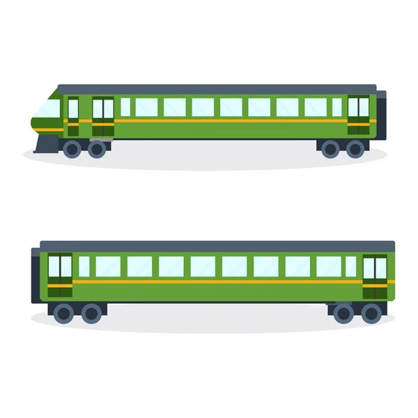Tren moderno en ferrocarril. Ilustración vectorial aislada — Vector de stock
