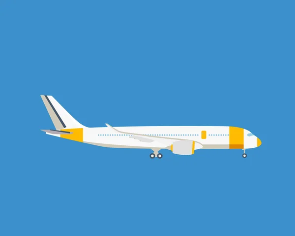 Moderne passagiersvliegtuig, op een lichte achtergrond. — Stockvector