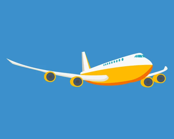 Moderno avión de pasajeros, sobre un fondo claro . — Vector de stock