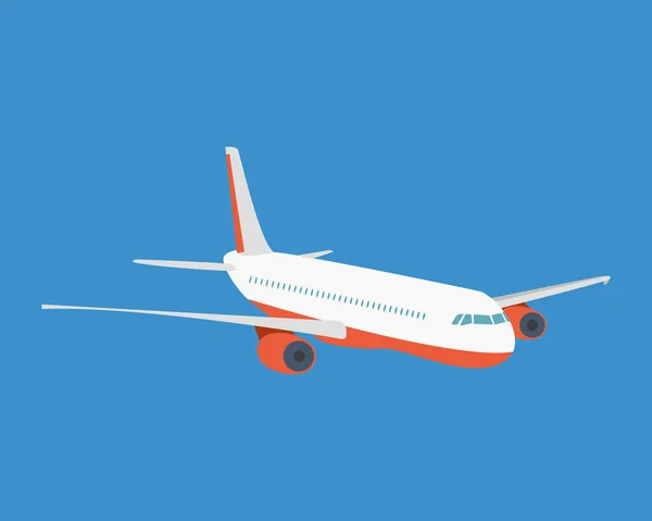 Moderno avión de pasajeros, sobre un fondo claro . — Vector de stock