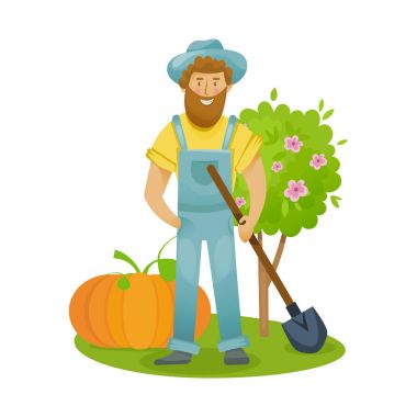 Çiftçi ve tarım arazileri, bahçeleri, yeşillik, saman, organik ürünler ile köy.