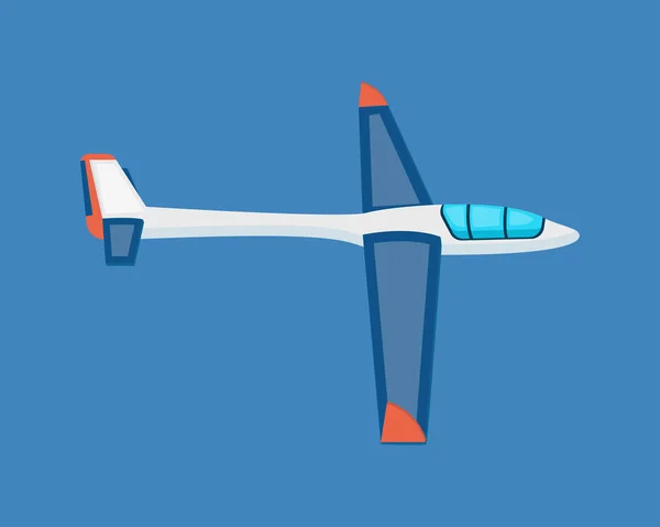 Luftfarkoster. Ett modernt land segelflygplan svävande i luften. — Stock vektor