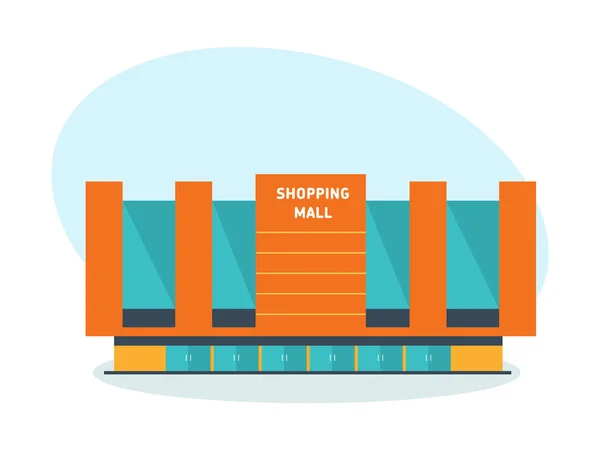 현대적인 쇼핑 몰, 쇼핑 센터 및 복잡 하 고, 건축 구조. — 스톡 벡터