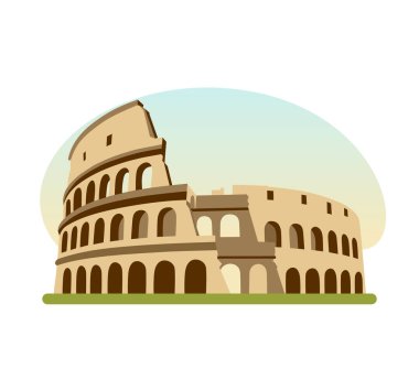 Yerler farklı ülkelerden. Antik Roma anıt binadır Colosseum.