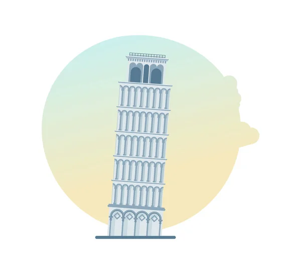 Punto di riferimento mondiale. Torre pendente di Pisa, Italia, Europa . — Vettoriale Stock