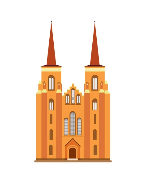 ゼーラント州の主教管区、中世の大聖堂、ロスキレの霊廟の大聖堂. — ストックベクタ