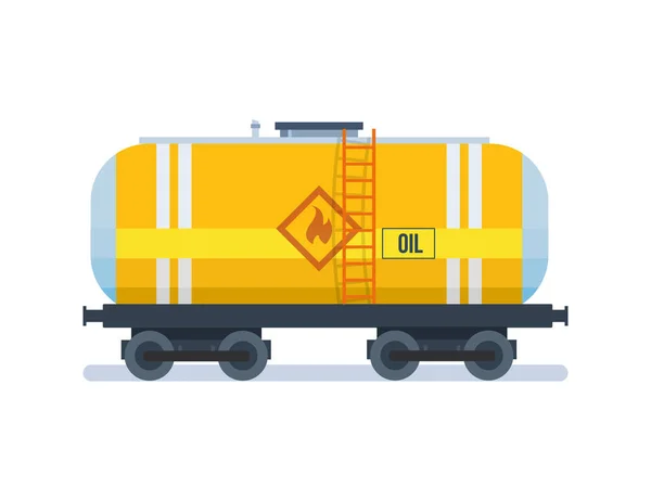 Moderner Güterverkehr. Transport von Öl im Waggon. — Stockvektor