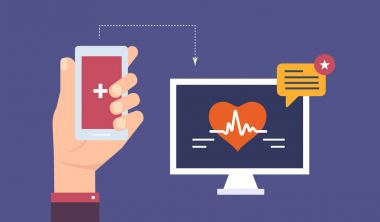 Hareket eden telefon, aktivite, vücut darbe sayaç üzerinde nabız göstergesi.