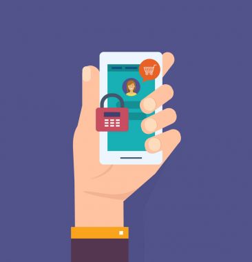 El ile smartphone ile parola bildirimini, cep telefonu güvenlik kilidi.