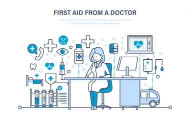 İlk yardım Doktor, modern tıp, sağlık, sağlık, sigorta.