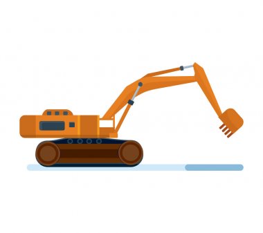 Modern inşaat makinaları. Bir şantiye endüstriyel Ekskavatör.