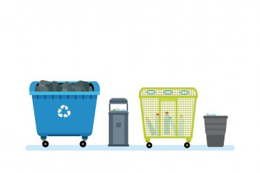 Çöp kutuları, konteyner, çöp türleri için farklı türde.