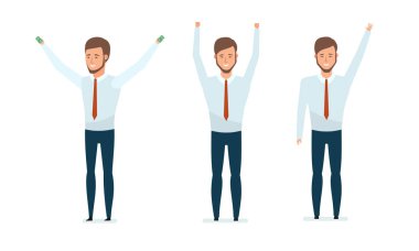 Mali İşler Müdürü sevinir hareket, lider nitelikleri, iş başarı.