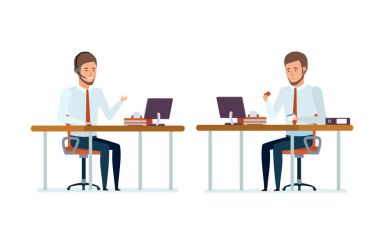 İstemciler, video konferans, İnşaat şirketi ürünleri ile Mali İşler Müdürü danışmanlık.