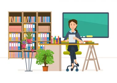 Oda öğretmen için iç. Okul işçisi, sınıf öğretmeni. Çalışma alanı.