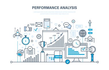 Performans analizi. Pazar araştırma grubu, araştırma, istatistik, bilgi alışverişi, hesaplamalar.