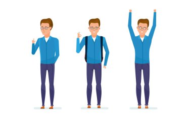 Öğrenci farklı hareketleri gösterir: dikkat, ilgi, denetim, başarı, sevinç, pozitif.