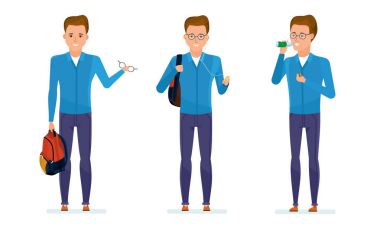 Öğrenci aittir, dinlediği müzik, içki, yemek, yemek, dinlenme.