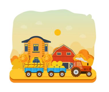 Tarım ve tarım. Tarım. Kırsal manzara. Çiftlik ve tarım arazisi.