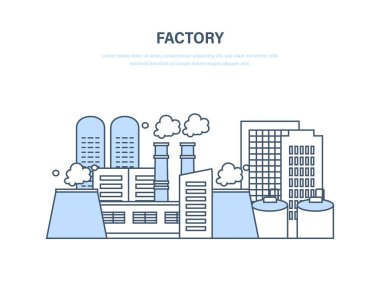 Endüstriyel fabrika şehir sokak kentsel peyzaj. Üretim fabrika binası.