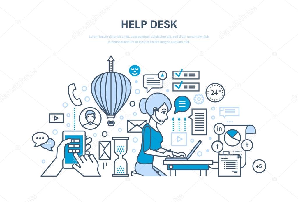 Help desk. Technical support, system consulting clients, means of communication.